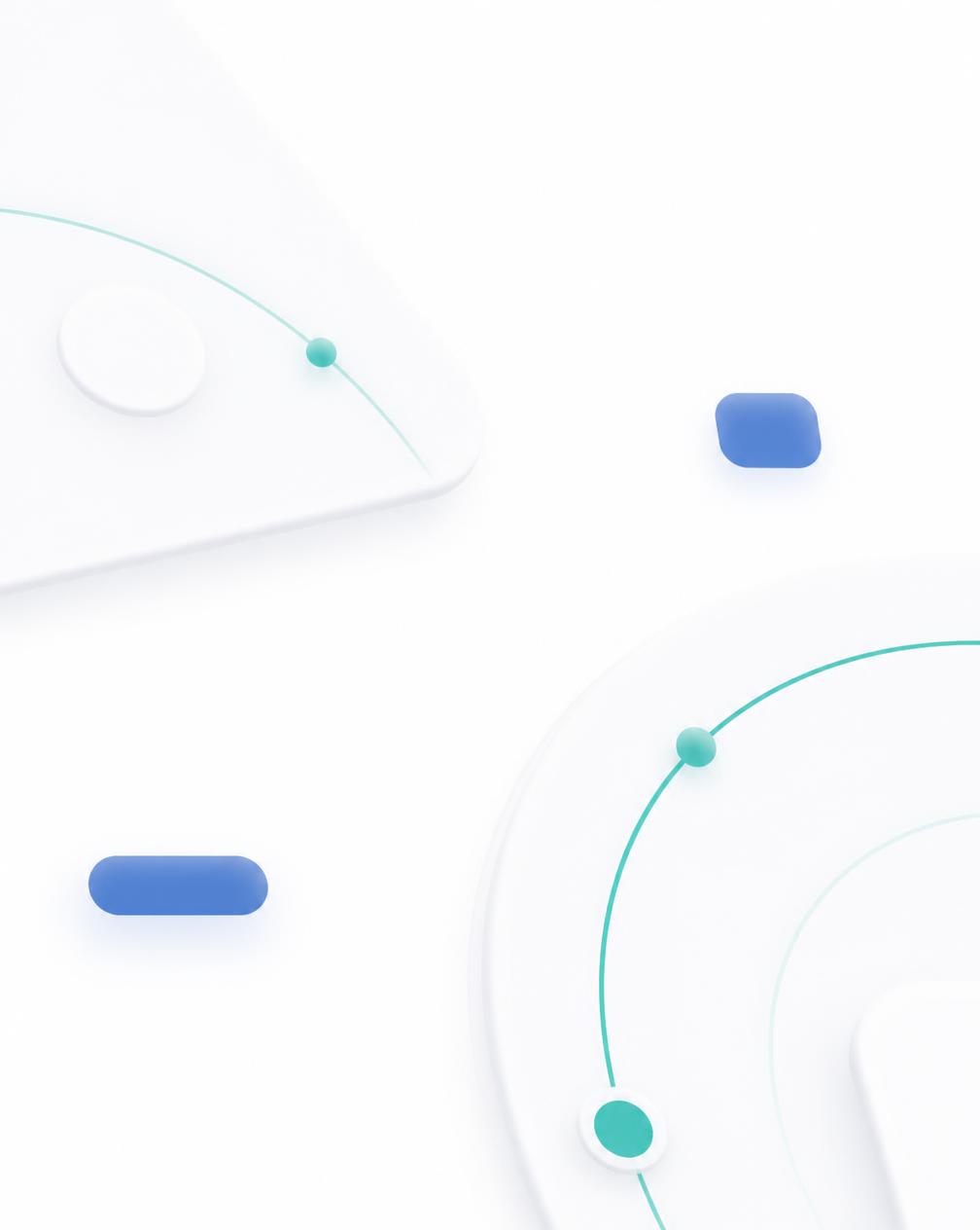 Abstract PatientArc interface detail with mint arc lines and connected journey nodes.